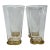 Vintage 1960s Gold Glass Tall Tumblers W/ a Clover Base, Set of 4 For Sale