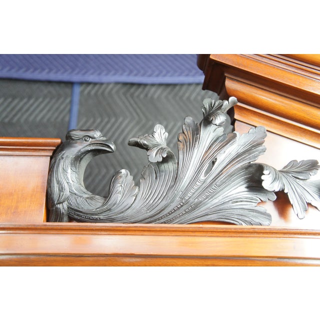 Arthur Brett George II Regency Carved Mahogany Library Bookcase China Display Cabinet Eagles For Sale - Image 10 of 13
