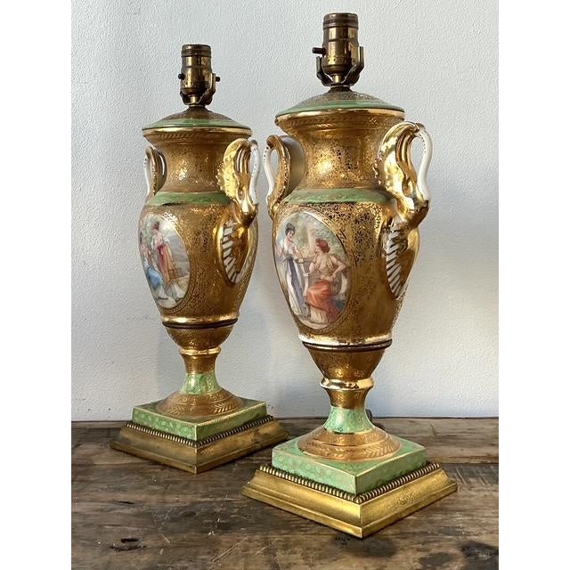 Vintage French Gilt Swan Lamps - A Pair For Sale In West Palm - Image 6 of 12