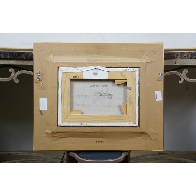 Salvador Caballero 'Costa Brava' Coastal Landscape Seascape Harbor Painting 22" For Sale - Image 11 of 13