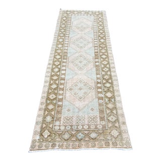 1940s Turkish Boho Hand-Knotted Anatolian Runner Rug For Sale