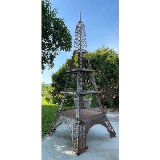 1980s Garden Eiffel Tower 3 Platform Plant Stand For Sale - Image 4 of 9