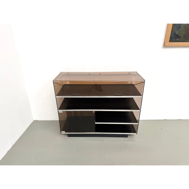 1970s Smoked Acrylic Glass and Aluminum Hi-Fi Cabinet by Eric Maville, France, 1970s For Sale - Image 5 of 18