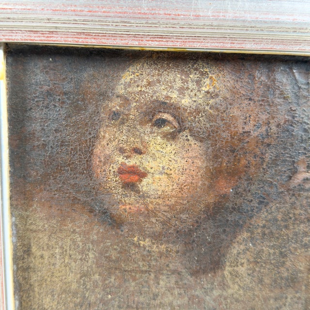 Faces of Angels and Putti, 1800s, Oil on Canvas, Framed For Sale - Image 6 of 12