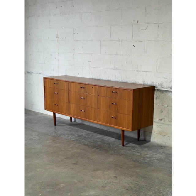 Mid-Century Modern In Style of Arne Vodder Teak Dresser Wooden Lowboy Chest of Drawers Denmark Mid-Century Modern 1960s For Sale - Image 3 of 13