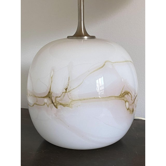 Cream Sakura Table Lamp with Le Klint Cream Shade by Michael Bang for Holmegaard, Denmark, 1980s For Sale - Image 8 of 14