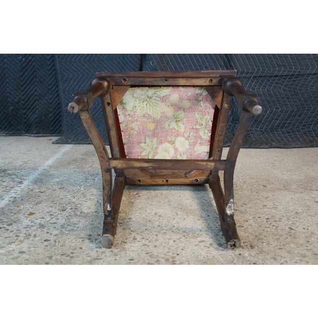 6 Antique Renaissance Revival Carved Walnut High Back Velvet Dining Chairs For Sale - Image 17 of 18