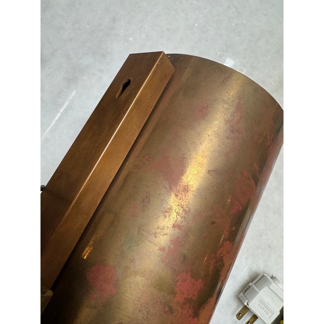 Mid 20th Century Brutalist Mid 20th Century Copper Cylinder Wall Sconces, Pair For Sale - Image 5 of 12