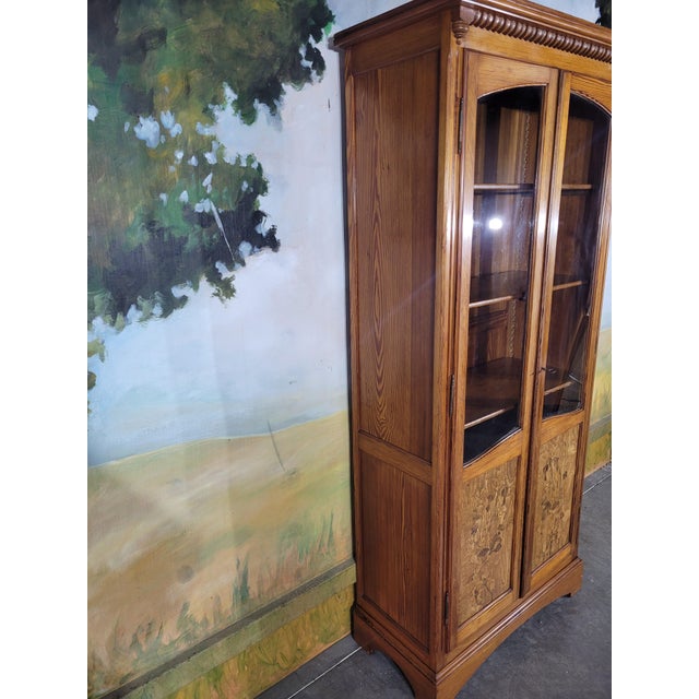 Brown Art Nouveau Bookcase in Fir, 1920s For Sale - Image 8 of 15