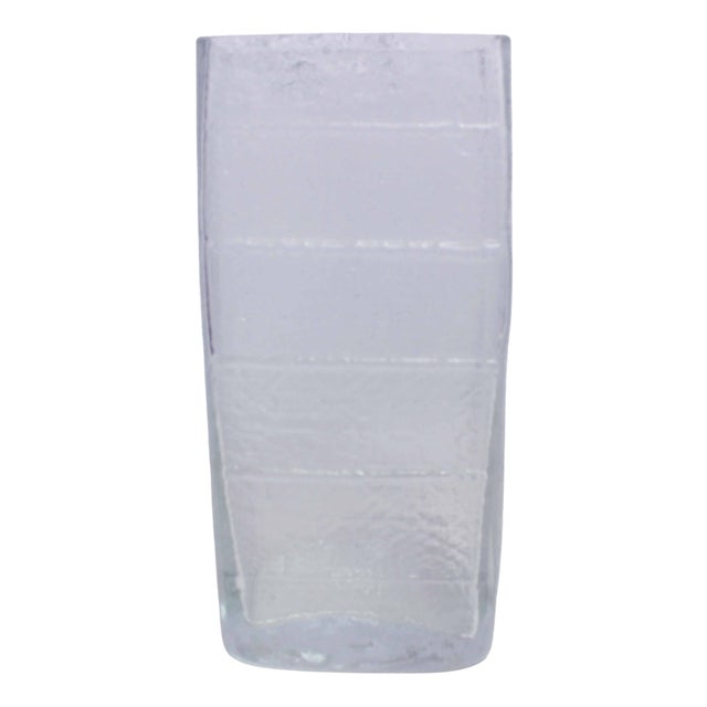 Glass Vase by Christer Sjögren for Lindshammar Glasbruk, 1970s For Sale