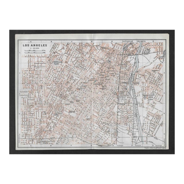 1909 Antique Los Angeles Map For Sale