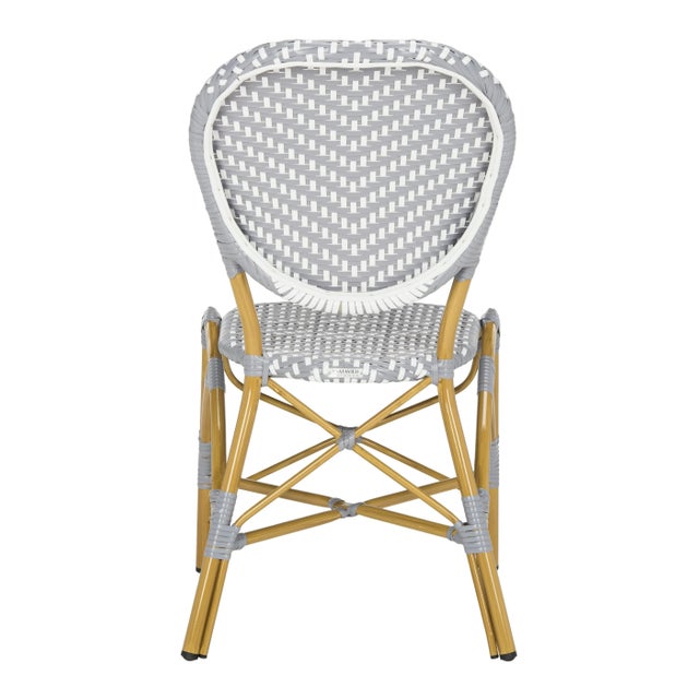 2020s French Bistro Stacking Side Chair in Grey & White - a Pair For Sale - Image 5 of 10