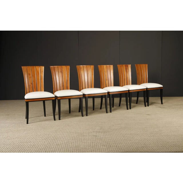 Mid-Century Modern Set of 6 Eliel Saarinen 'Cranbrook' Dining Chairs, Refinished and Reupholstered For Sale - Image 3 of 18