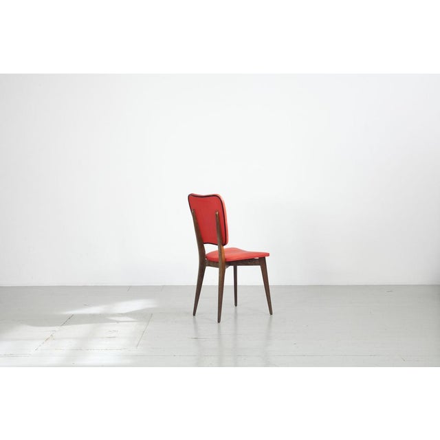Kitchen Chair with Red Synthetic Leather Cover, 1960s For Sale - Image 6 of 18