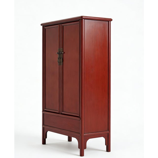 Catalpa Wood Square Corner Armoire For Sale - Image 4 of 5