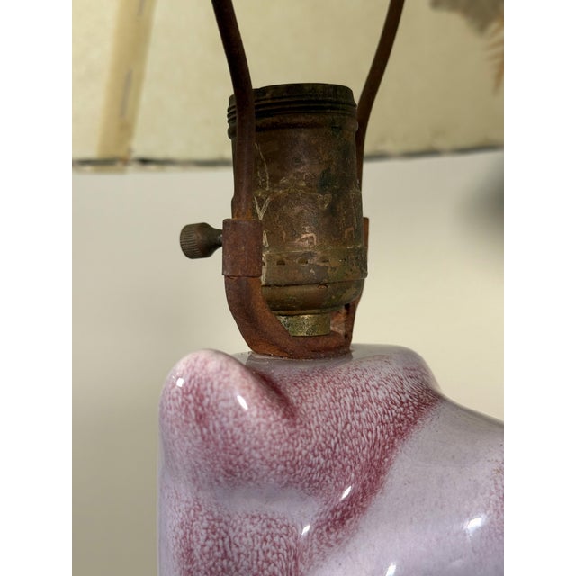 Mid Century Yasha Heifetz Female Nude Ceramic Table Lamp With Pressed Flower Shade For Sale - Image 10 of 12