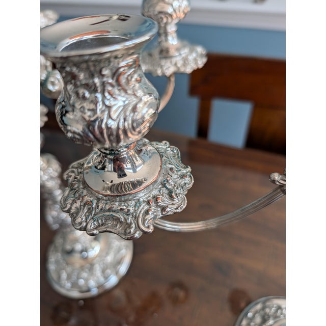 Barker Ellis 1930-40's 5 Arm Candelabra Pair. For Sale In Boston - Image 6 of 17