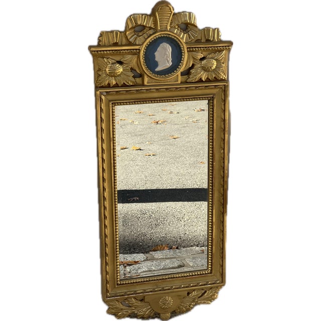 Vintage Gilt Wood Gustavian Style Wall Mirror For Sale - Image 4 of 6