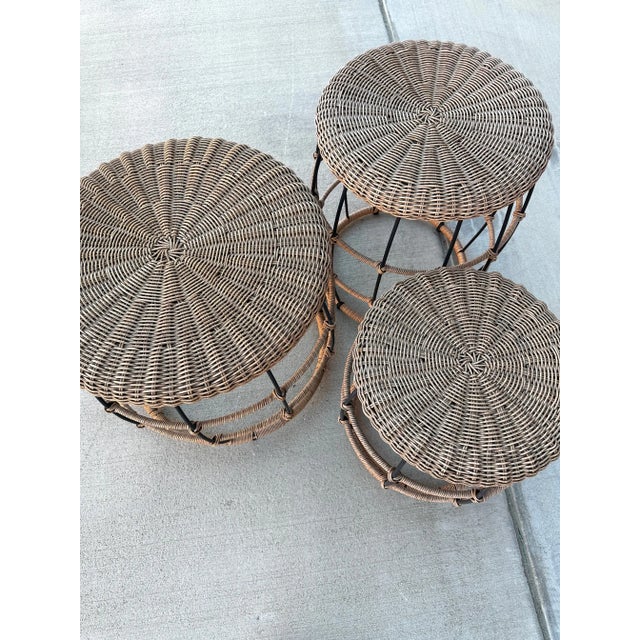 West Elm Style Set of Outdoor Side Tables Chairish