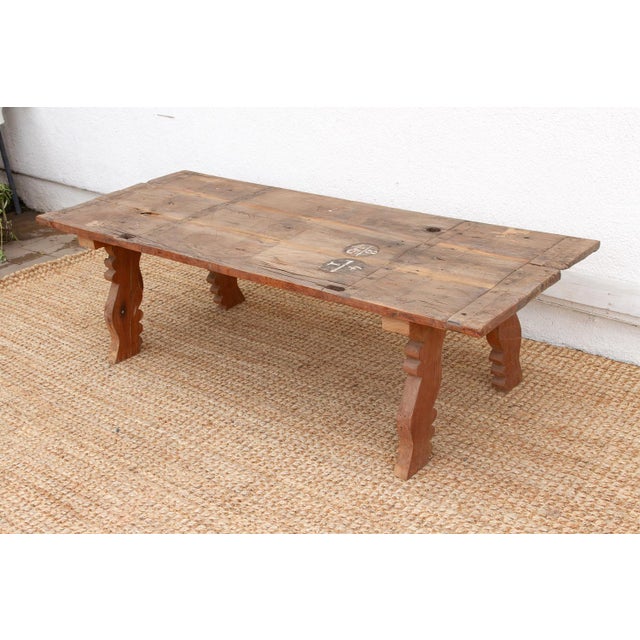 Coffee Antique Oxidized Teak South India Coffee Table For Sale - Image 8 of 12