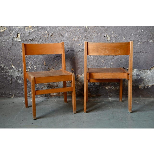 Vintage School Chair in Beech from ASS Schulmöbel, 1960s For Sale - Image 3 of 14
