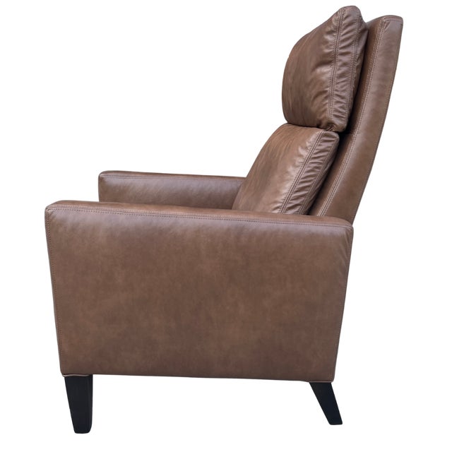 Wood Lee Industries Transitional Leather Recliner Chair For Sale - Image 7 of 10