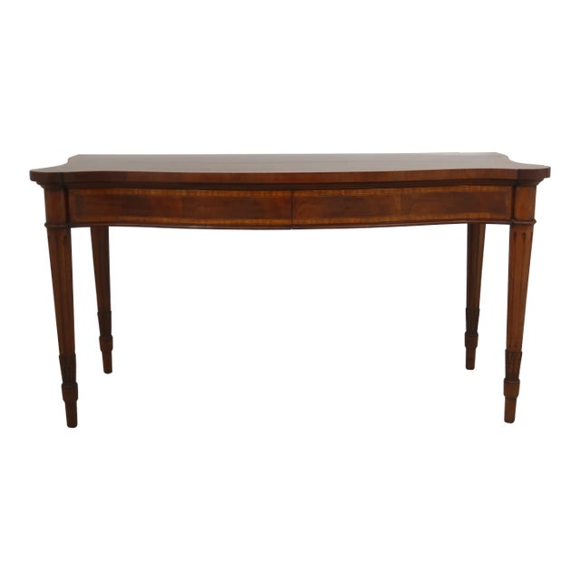 Arthur Brett English Mahogany 2 Drawer Console Server Table For Sale