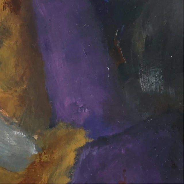 1950s Untitled Abstract Composition Oil Painting, Circa 1950 For Sale - Image 5 of 9