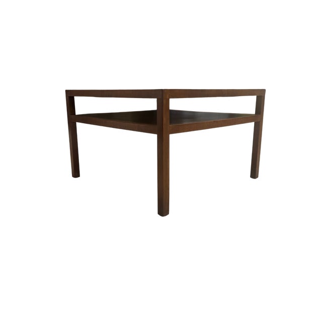 Wood Mid-Century John Widdicomb Walnut Square Cocktail Table With Open Shelf For Sale - Image 7 of 18