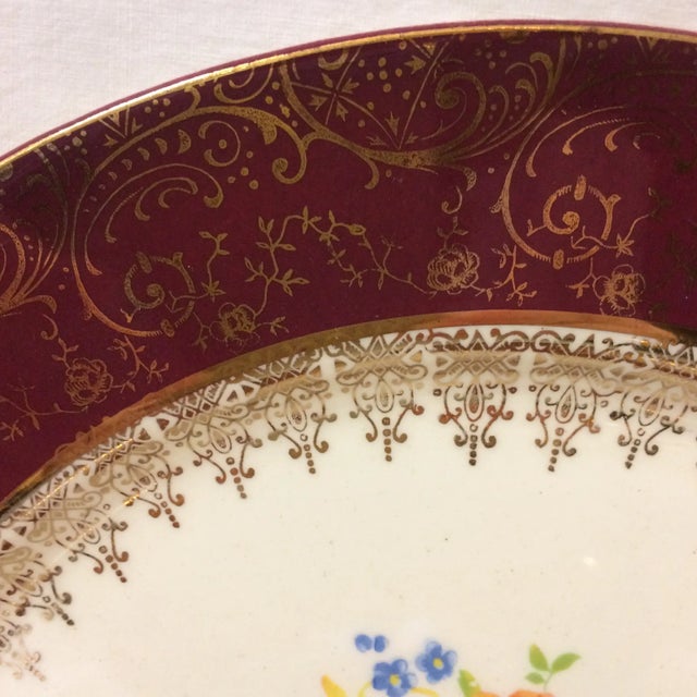 Metal Dinner Plates by Blue Ridge Southern Pottery - Gold Filigree - Set of 3 For Sale - Image 7 of 9