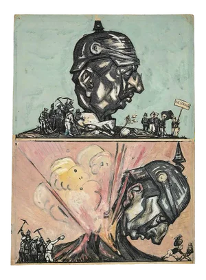 Gabriele Galantara - Cover for The Donkey - Ink and Watercolor - 1914