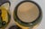 Yellow Vintage Kelly Jo Designs Pottery Olive Pattern Cream and Sugar Set Signed Nm For Sale - Image 8 of 12