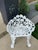 White 2 Vintage Victorian-Style Cast Iron Grapevine Leaf Garden Patio Chairs For Sale - Image 8 of 11