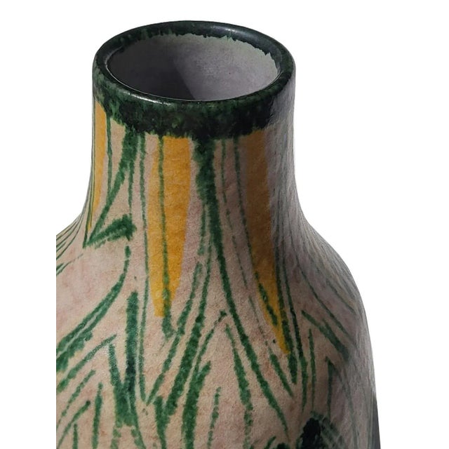 Sand 1940s Ceramic Vase With Flambé Glaze, Artist Signed For Sale - Image 8 of 10