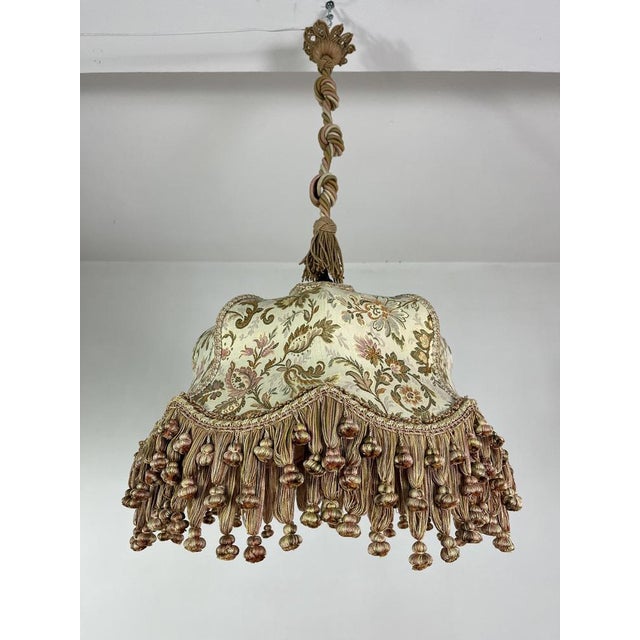 Mid-Century Italian Fabric and Rope Chandelier, 1960s For Sale - Image 12 of 12