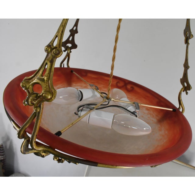 French Art Deco Pendant Light by Charles Schneider - 1925 Chandelier France For Sale - Image 14 of 14