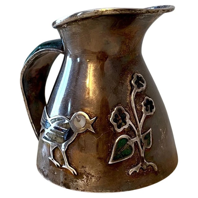 Mid-Century Modern Mexican Los Castillo Silver and Malachite Pitcher / Jug For Sale - Image 10 of 10