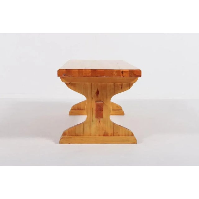 1980s Small Solid Pine Bench Coffee Table, 1980s, Sweden For Sale - Image 5 of 12