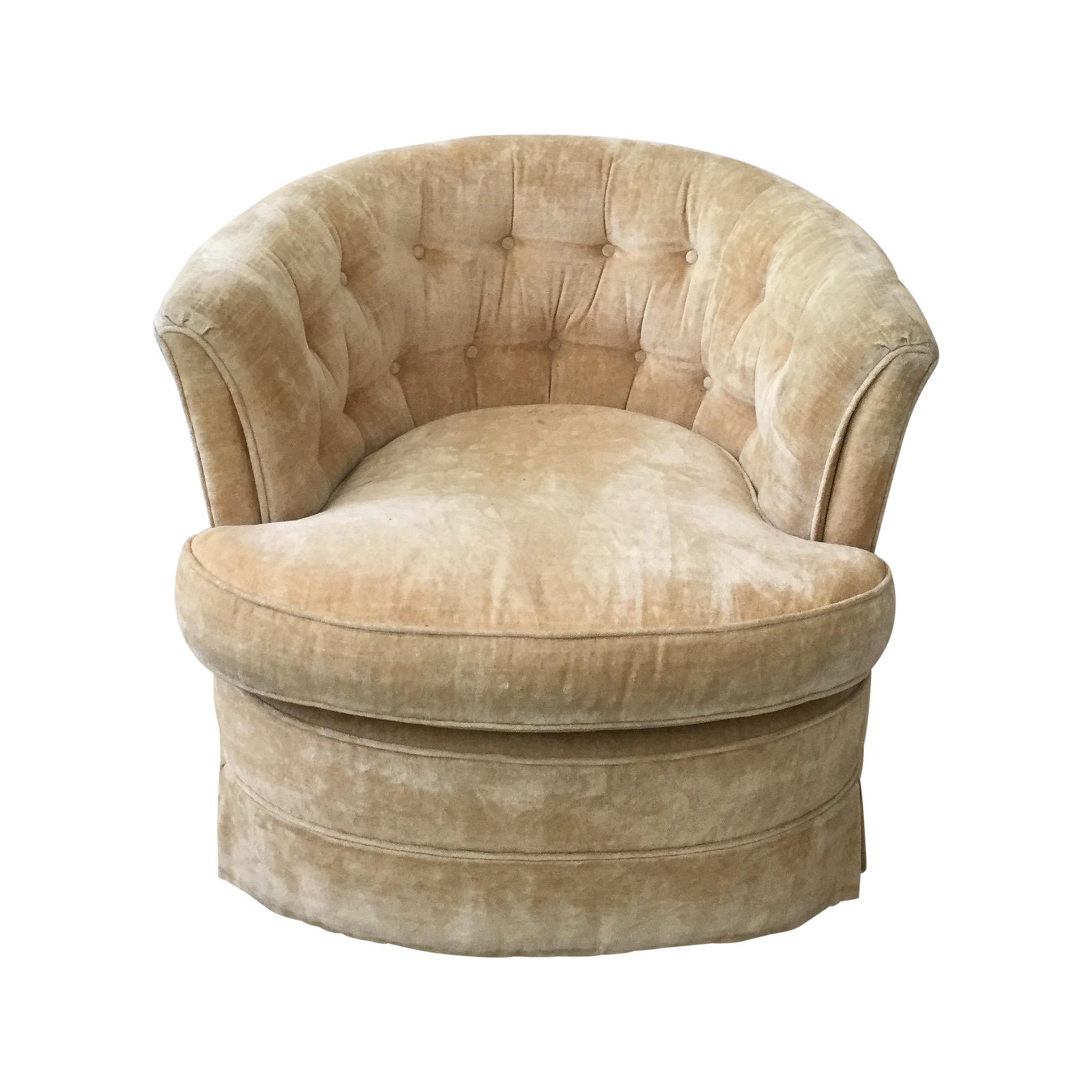 Vintage Tufted Swivel Chair Chairish