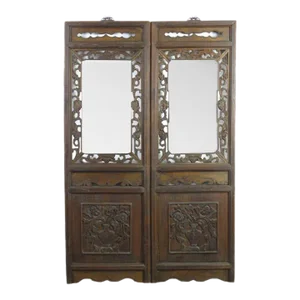1940s Wall Mirror With Hand Carved Frame