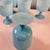 1930s 1930s Pretty set of 5 Morgantown Americana turquois blue opaline goblets // demi crystal // water / wine glasses // blue glasses For Sale - Image 5 of 7