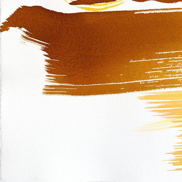 2020s Golden Hour Landscape 2 - Original Expressionist Landscape Ink Painting on French Linen Paper by Bettina Mauel For Sale - Image 5 of 6