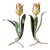 Vintage Italian Hand Painted Tole Tulip Candle Holders / Botanical Floral Candlesticks, a Pair For Sale