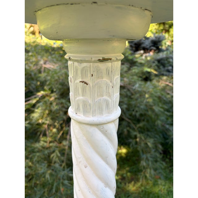 Tall Distressed Wood Claw Foot Painted Pedestal Plant Stand For Sale In New York - Image 6 of 18