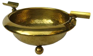 German Art Deco Brass Cigar Ashtray from WMF Geislingen