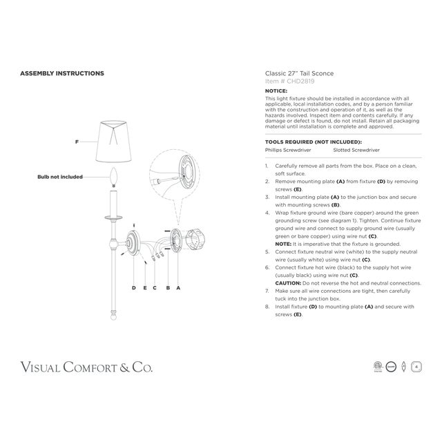 Chapman & Myers for Visual Comfort Signature Classic 27" Tail Sconce in Bronze with Linen Shade For Sale In Houston - Image 6 of 7