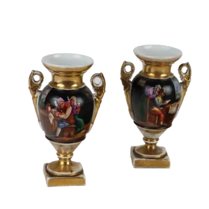 Empire Style Porcelain Vases, Set of 2