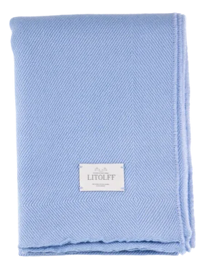 Handwoven Blanket in Blue by Litolff, Germany