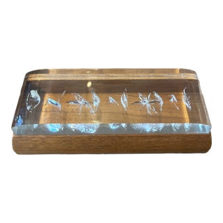 Mid 20th Century Wood Box With Resin Lid For Sale