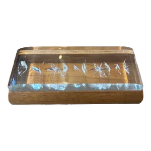 Mid 20th Century Wood Box With Resin Lid